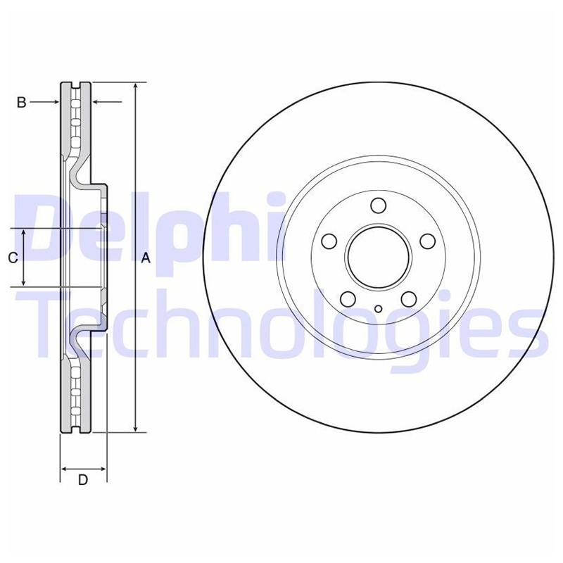Genuine Delphi 366mm Front Coated Brake Disc Single for Volvo XC90 II BG9233C gallery