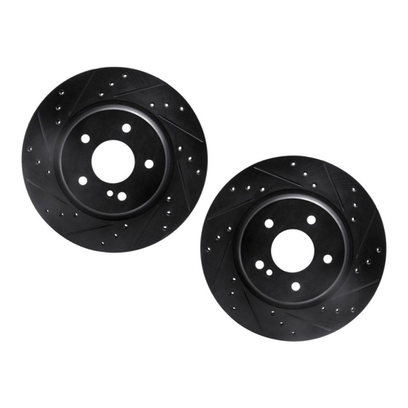 For Mercedes-Benz E55 AMG 1999-2002 Rotor Set | Black | Drilled and Slotted gallery