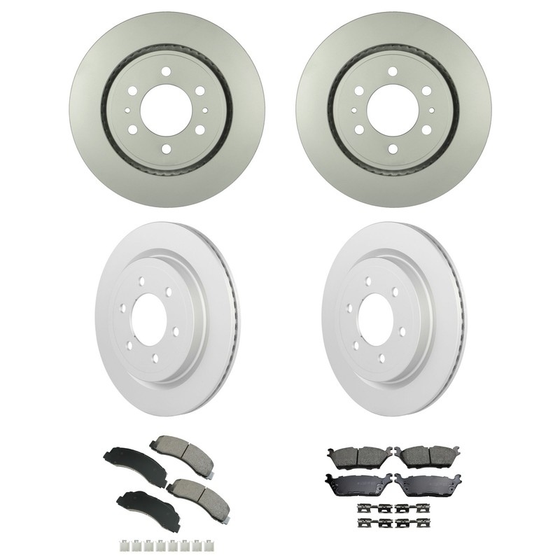 Bosch Front Rear Rotor Akebono ProACT Ceramic Brake Pad Kit for Expedition F-150