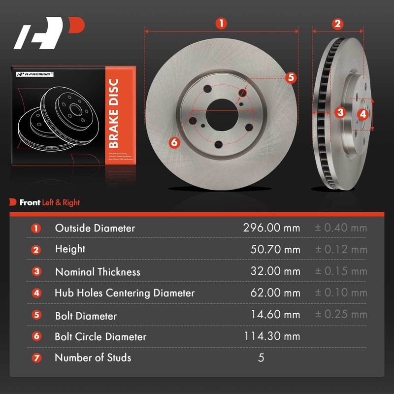 A-Premium 2x Disc Brake Rotor Front L & R for Lexus GS300 2006-2006 IS250 09-15 gallery