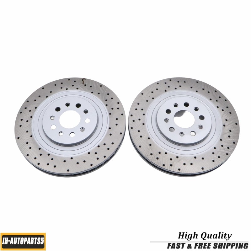 2*Front Floating Drilled Vented Rotor For Maserati Ghibli Quattroporte 670030935