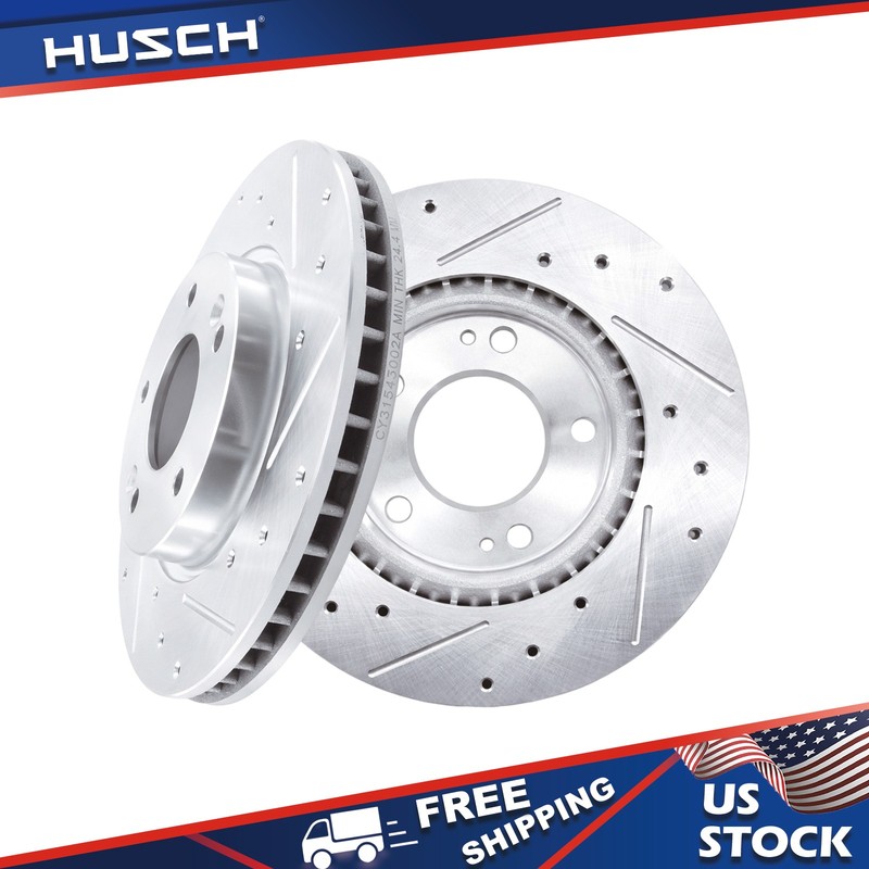 11.02” Pair Front Drilled Slotted Brake Rotors for Kia Forte Koup Forte5 Soul