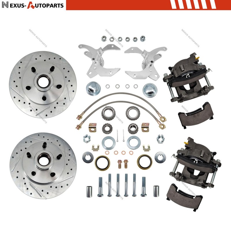 For Ford Cars 54-56 drilled and slotted rotors 11″ Disc Brake Conversion Kit New