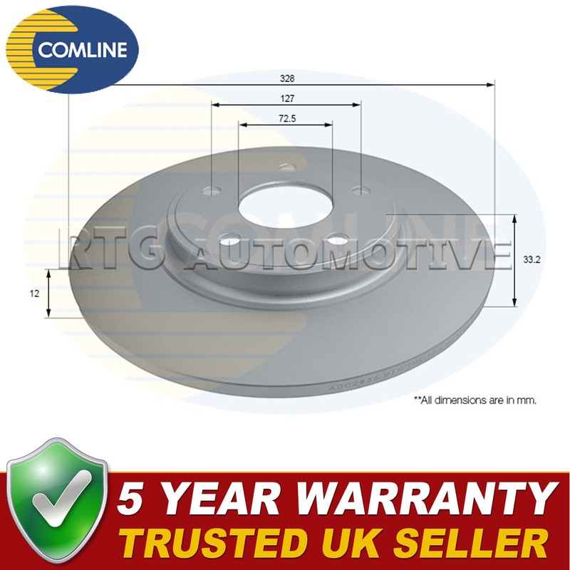Comline Rear Brake Disc Fits Ford Mustang 2015- K04779713AA