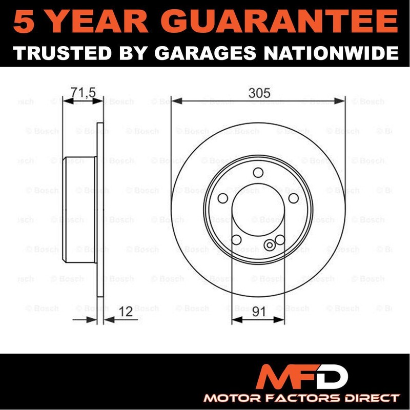 Fits Renault Master 2010-2024 2.3 CDTi dCi 2.5 MFD Rear Brake Disc #1