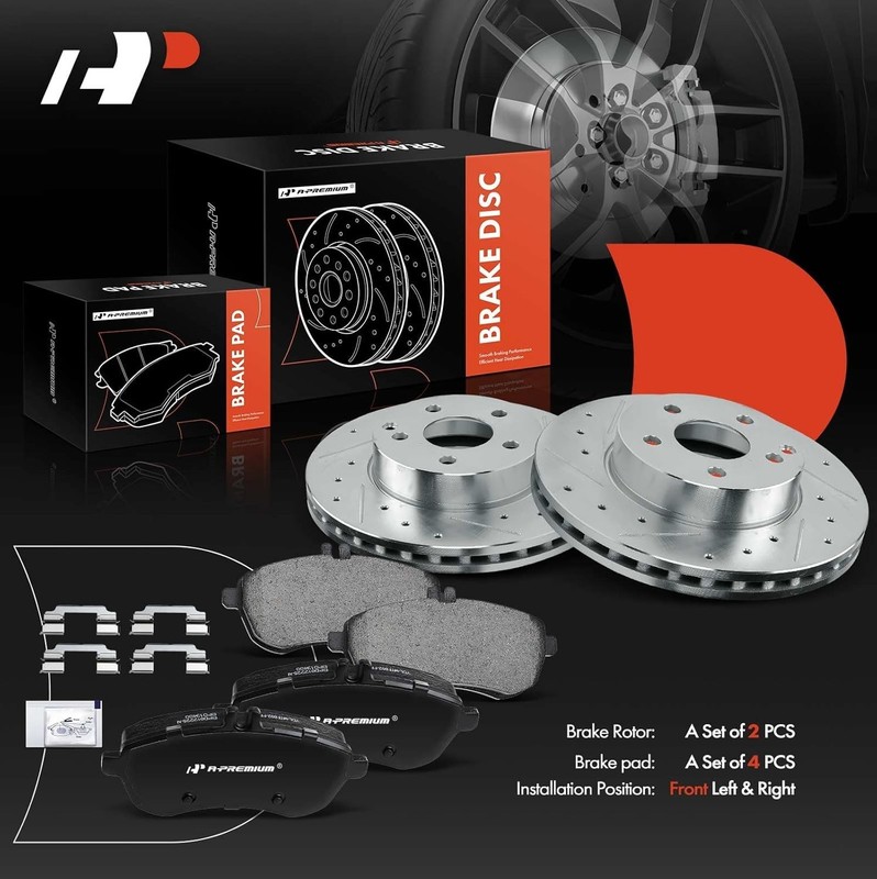 Front Brake Rotors & Ceramic Pads Kit for 2010–2015 Mercedes GLK350 - 6 Piece gallery