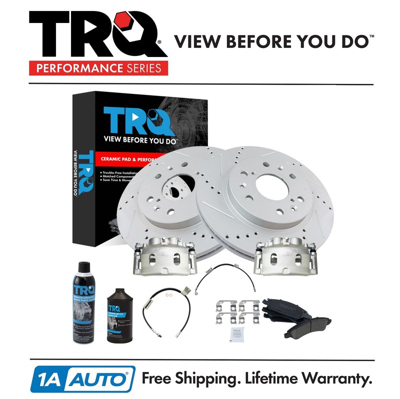 TRQ Performance Brake Pad & Rotor Kit Ceramic Fits Chevrolet GMC