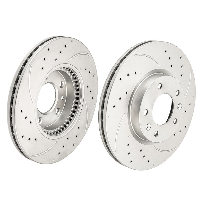 2x 299mm Drilled Slotted Front Brake Rotors For Ford Fusion Mazda 6 Zinc Plated gallery