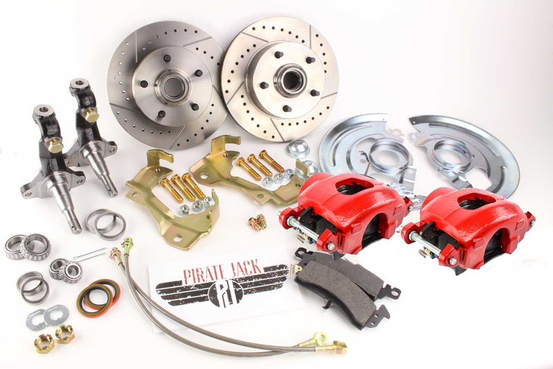 1968-1972 Chevelle Disc Brake Kit Red Calipers & Complete Brake Line Kit gallery