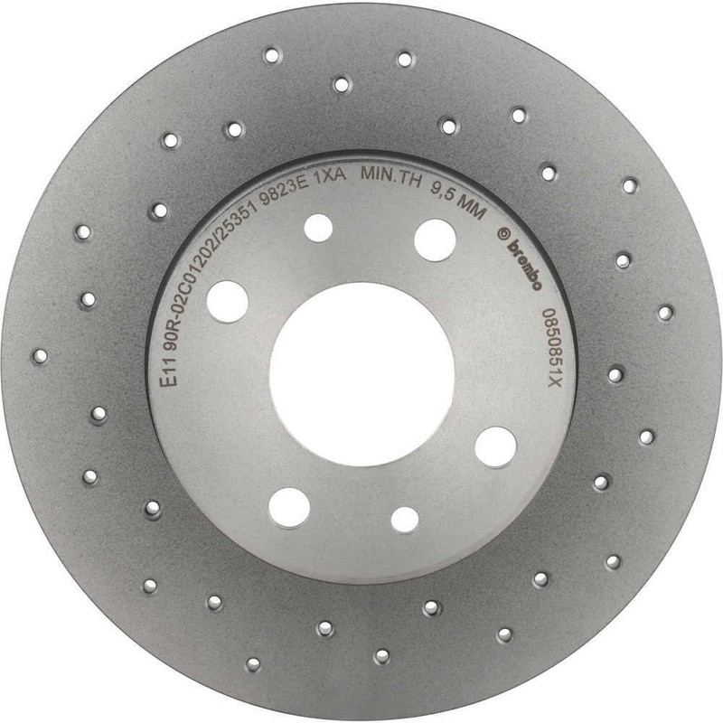 Disc Brake Rotor-Premium Xtra Cross Drilled UV Coated Rotor fits 12-19 Fiat 500