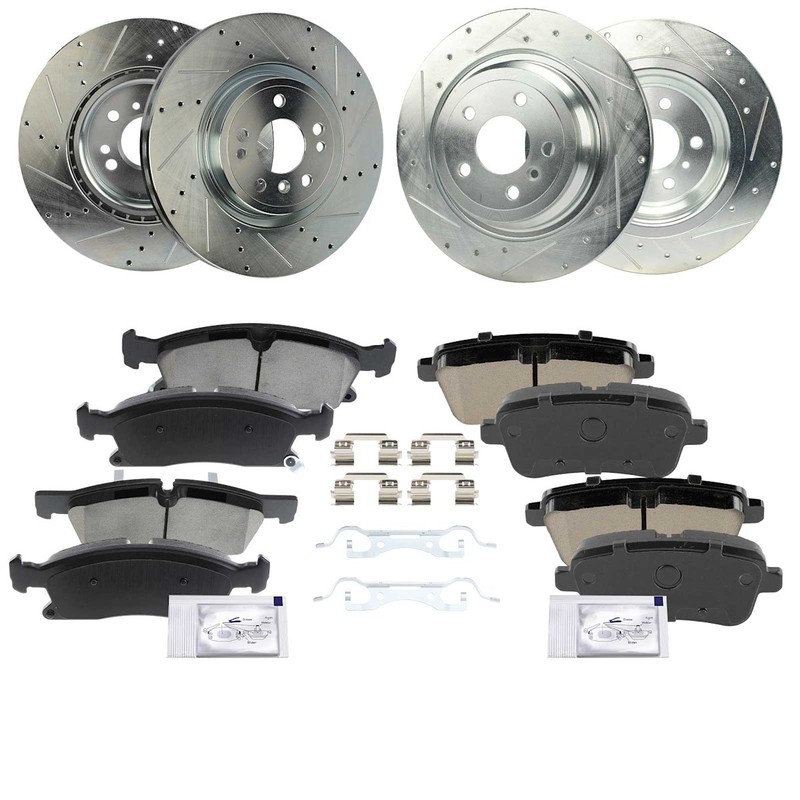4-Wheel Set Brake Disc and Pad Kits Front & Rear for MB Mercedes ML Class GLE350