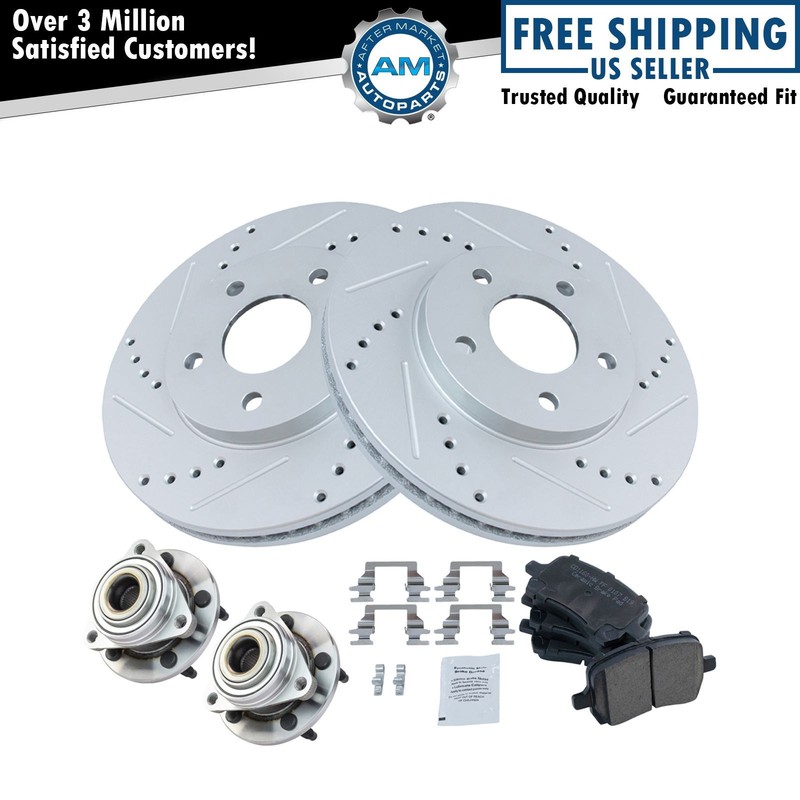 Front Posi Ceramic Brake Pad Performance Rotor & Wheel Hub Kit for Chevy HHR