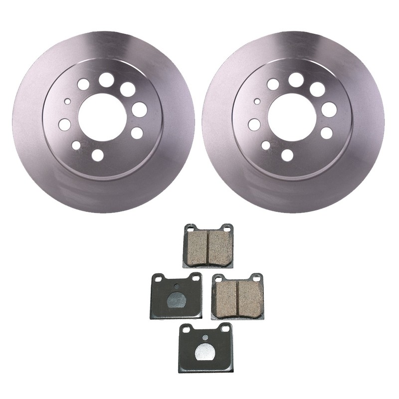 Hella Rear Rotors & Akebono EURO Ceramic Disc Brake Pads Kit For Volvo 940 960