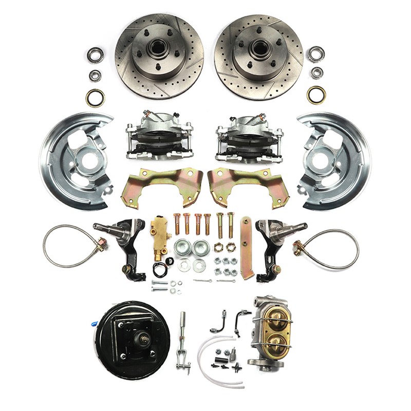 Body Disc Brake Conversion Kit 9" Booster Drilled Rotors For 1964-72 GM A, F, X gallery