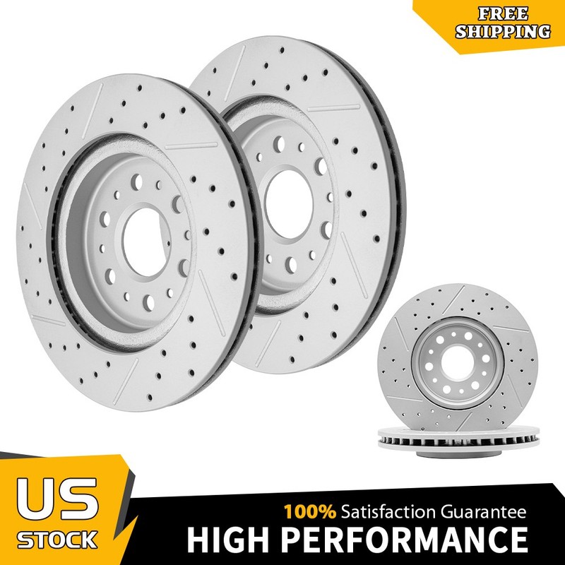 Front Rear Drilled Brake Rotors for GMC Acadia Buick Enclave Chevy Blazer OPTIQ