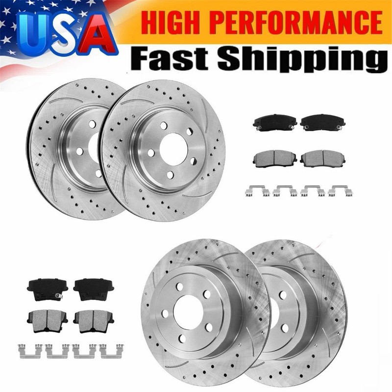 11.81″ Front 11.18″ Rear Rotors Ceramic Brake Pads for Hyundai Sonata Kia Optima