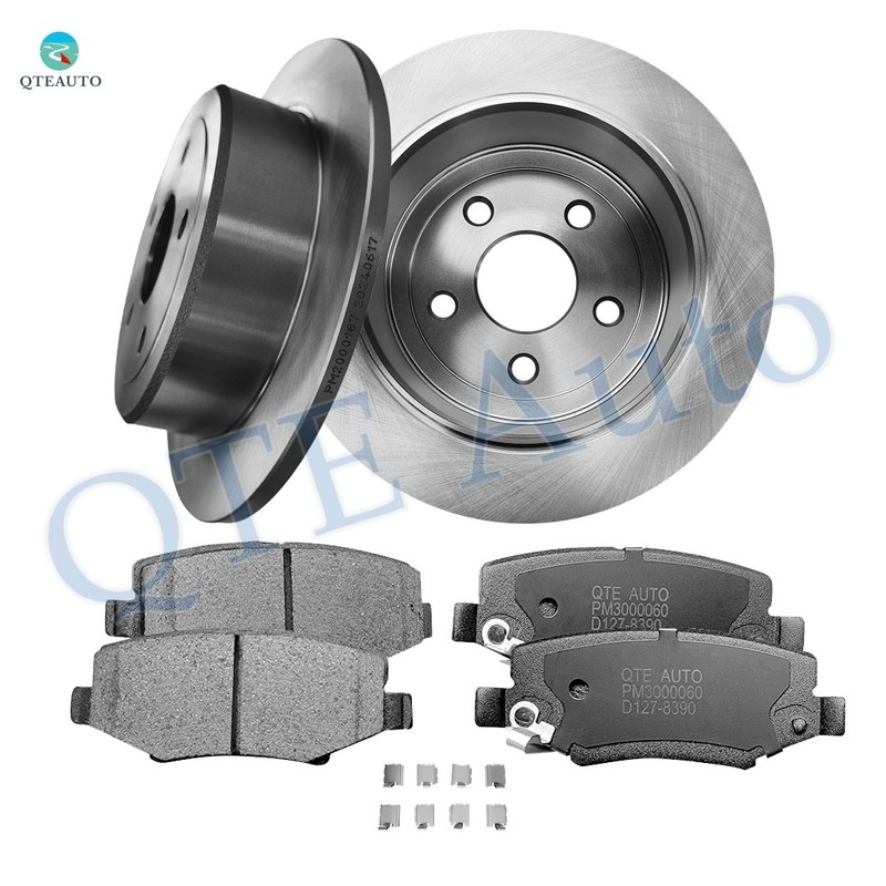 6PC Rear 316mm Brake Disc Rotors-Ceramic Brake Pad Kit For 2018 Jeep Wrangler JK