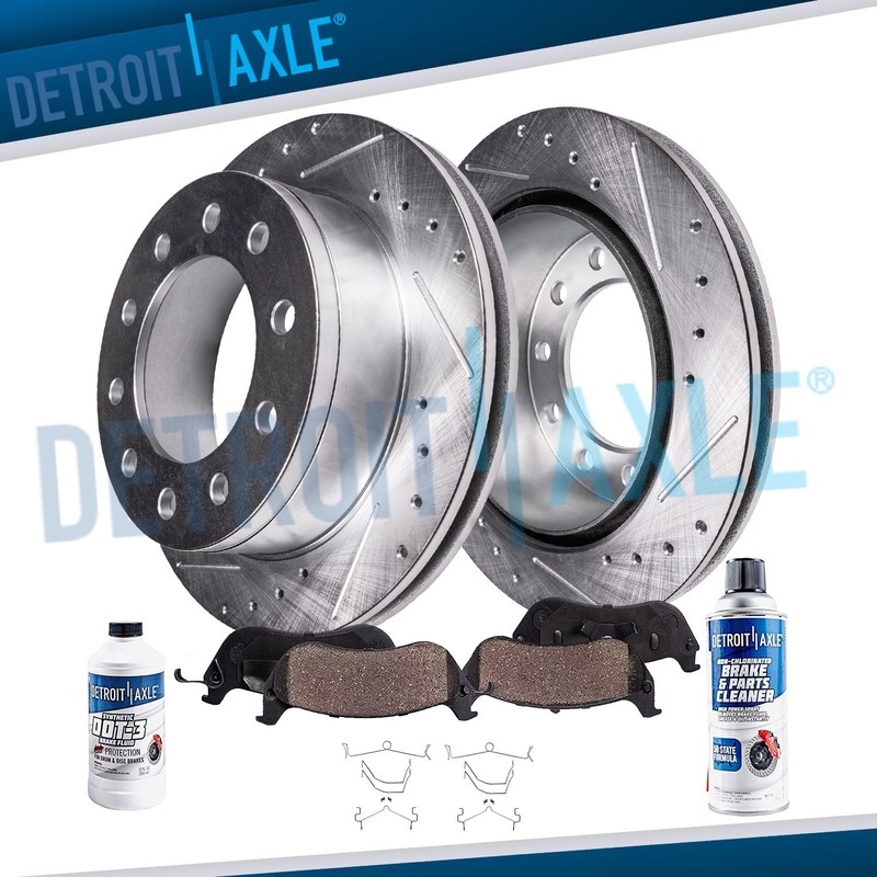 Front Drilled Rotors Ceramic Brake Pads Kit for Lexus LS460 LS500 LS500H LS600H