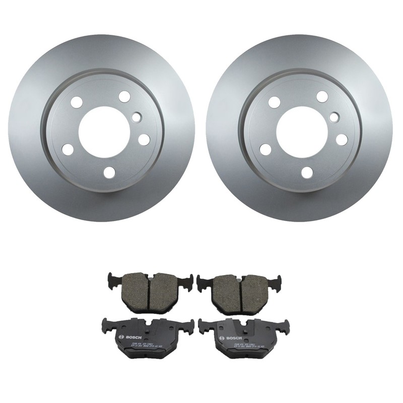Hella Rear Solid Rotors Bosch QuietCast Ceramic Disc Brake Pads Kit For E53 X5