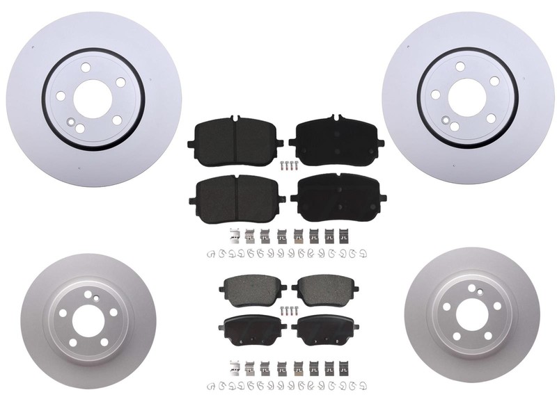For Mercedes Benz A220 19-22 Front & Rear Coated Brake Rotors & EPS Brake Pads