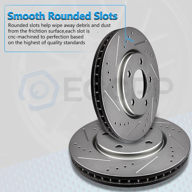 Front and Rear Discs Brake Rotors For Ford Escape 2013 2014 2015 2016 Slotted gallery