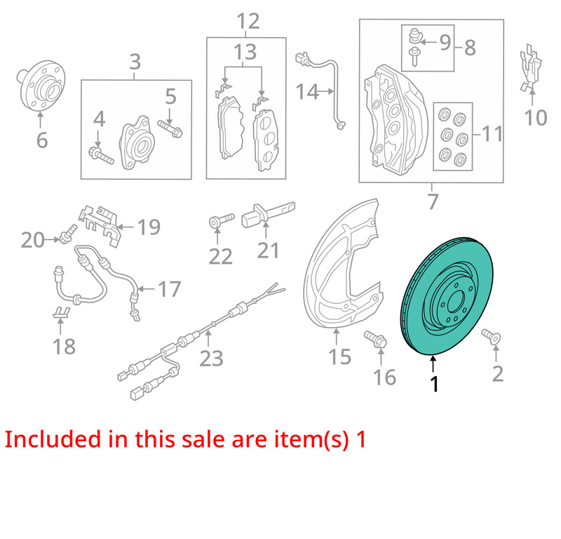 Audi S4 S5 RS5 Front Left or Right Brake Disc Rotor 4M0615301AN 2018 2019 OEM gallery