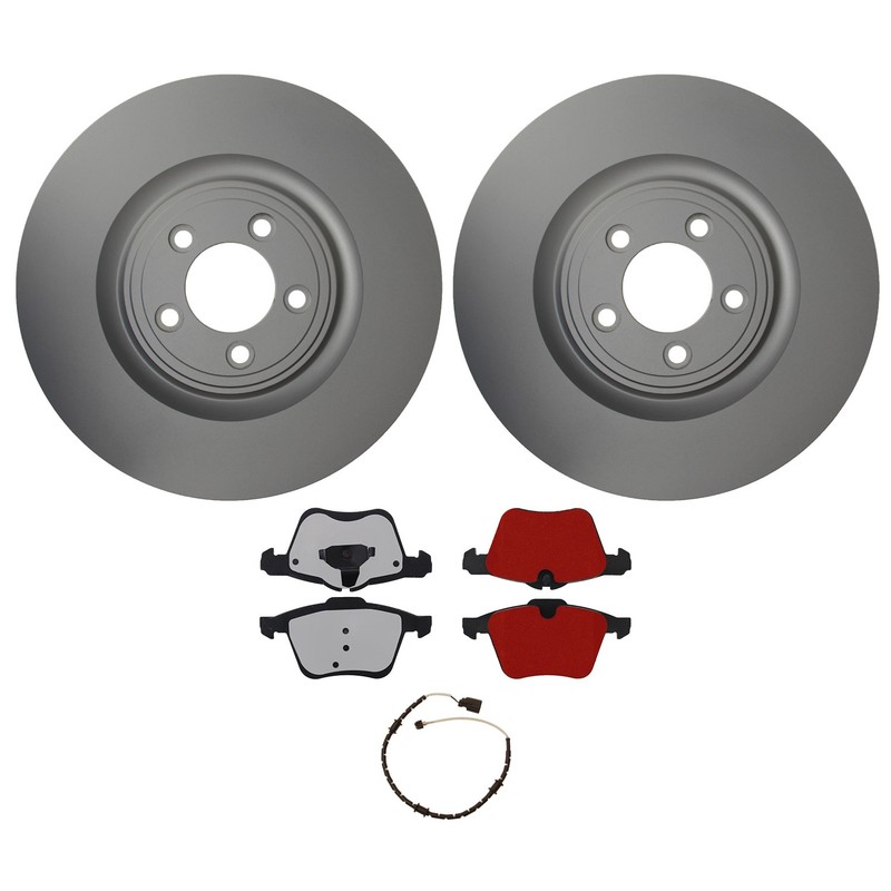 Hella Front 355mm Vented Rotors Low-Met Disc Brake Pad Kit For Jaguar XF XK RWD