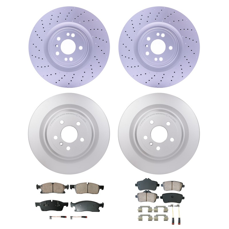 Hella Front Rear Rotor Akebono Euro Ceramic Brake Pad Kit for X166 GL450 4Matic