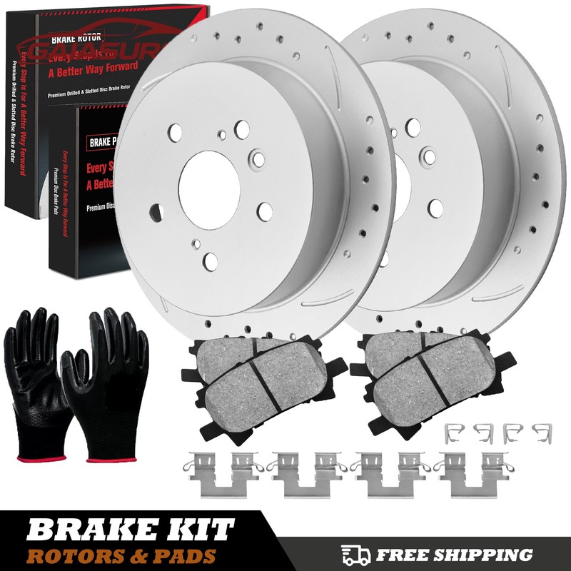 Rear Disc Rotors Ceramic Brake Pad Kits for Toyota Highlander Lexus RX330 RX350