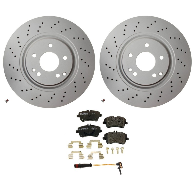 Hella Front Rotor Low-Met Disc Brake Pad Kit For Benz W203 C320 4Matic AWD 03-04