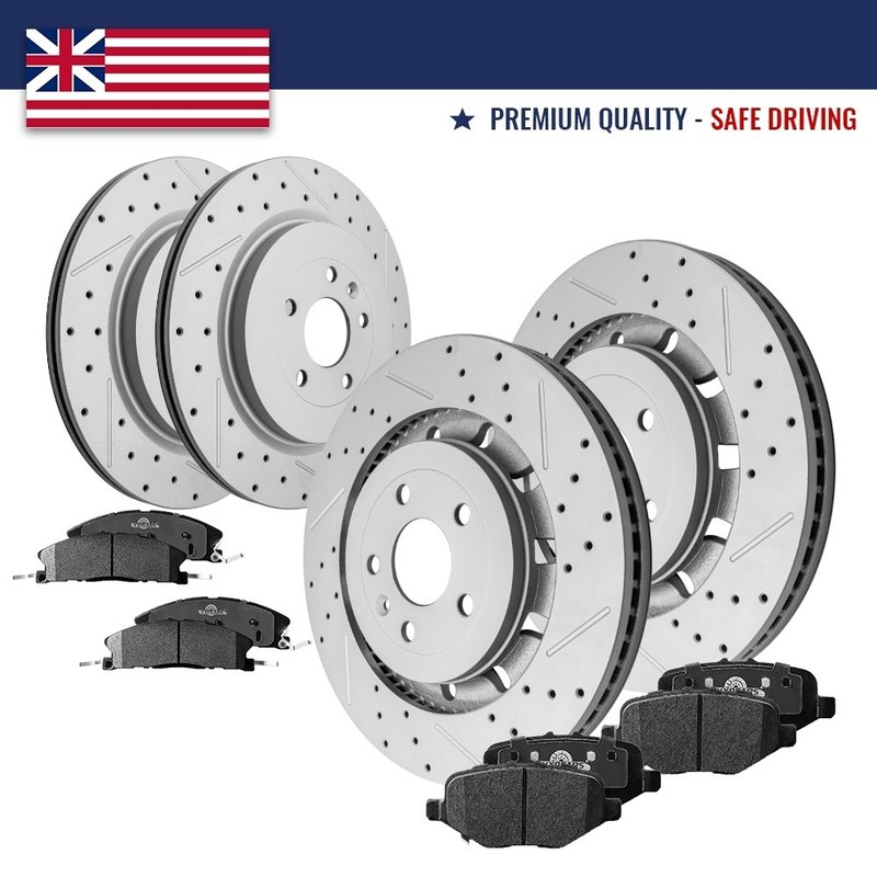 Front Rear Brakes Rotor and Brake Pads for Ford Explorer Flex Lincoln MKS MKT