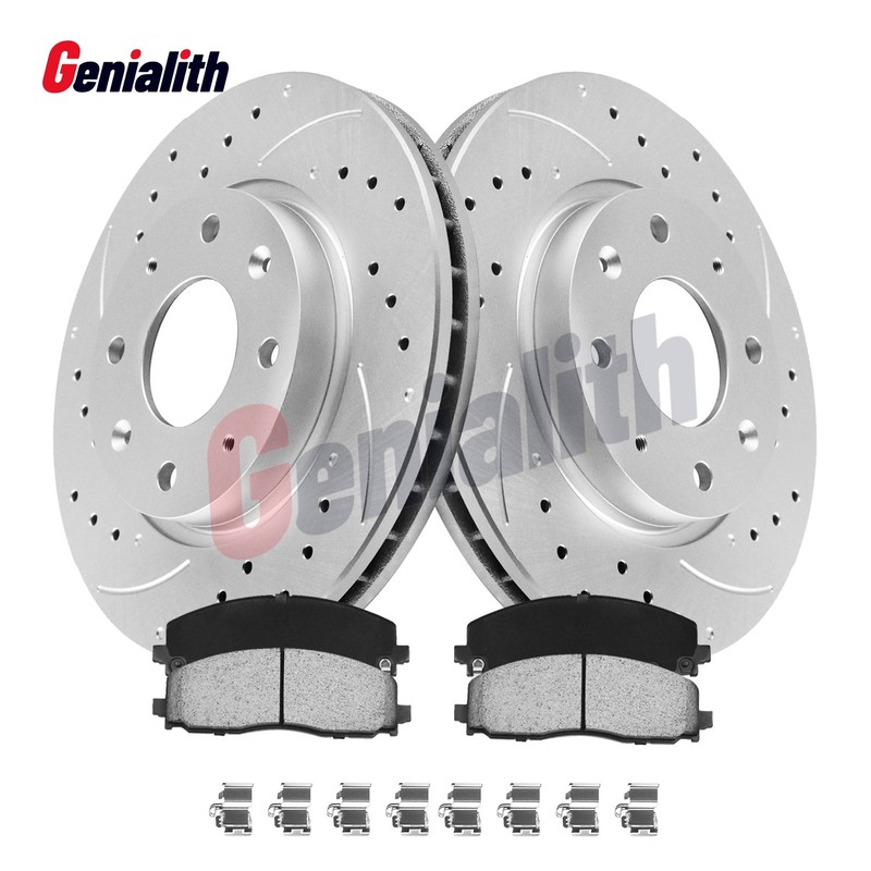 Front Drilled Brake Rotors Brake Pads for 2017-2021 Chrysler Pacifica Voyager
