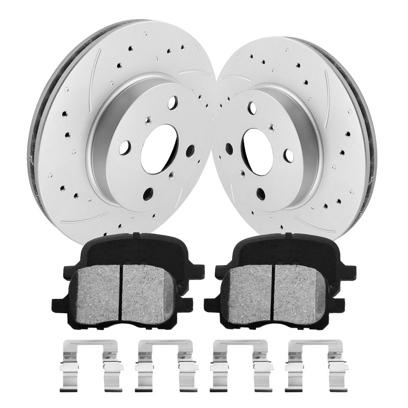 Front Disc Rotors Ceramic Brake Pads for 1998 – 2002 Chevy Prizm Toyota Corolla