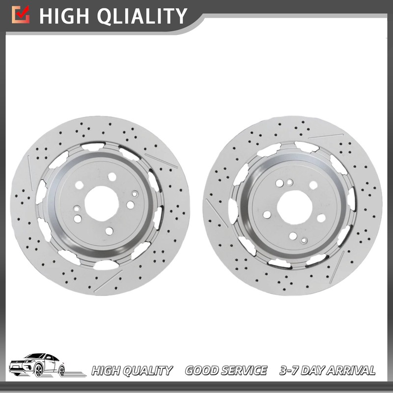 Rear LH+RH Brake Rotors For Mercedes W222 S63 S65 AMG 2014-2020 A2224232012