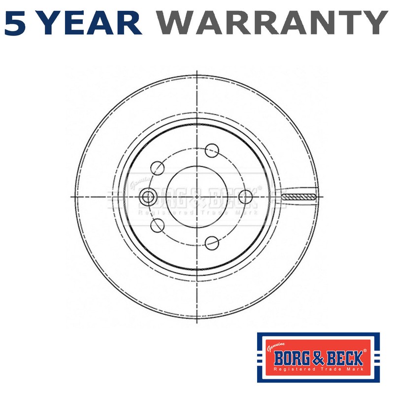 Borg & Beck Rear 1x Brake Disc Fits VW Amarok Crafter 2.0 TDi 3.0 Electric