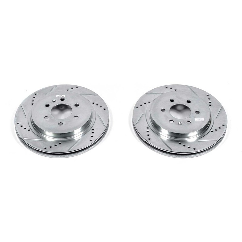 PowerStop Evolution Drilled Slotted Rotors Pair Rear For Cadillac SRX