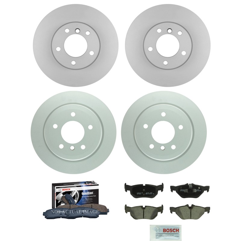 Akebono Disc Brake Pad and Rotor Kit Front and Rear 312mm/300mm Ceramic