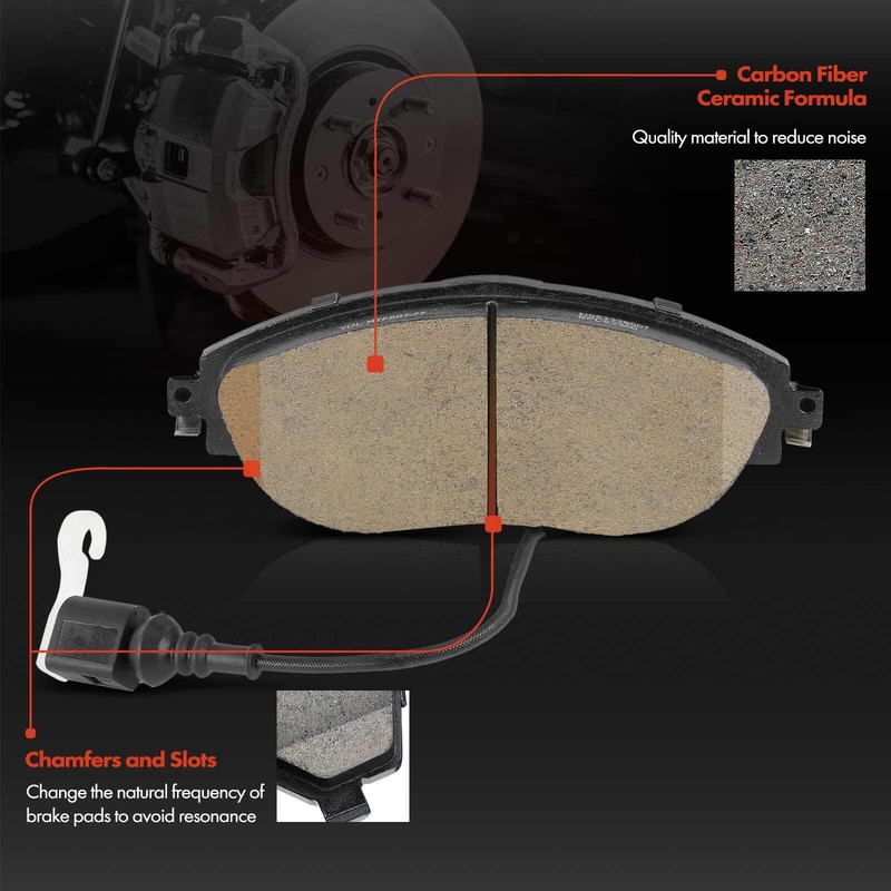 6x Front Disc Brake Rotor & Ceramic Brake Pad for Audi S3 15-20 Volkswagen GTI gallery