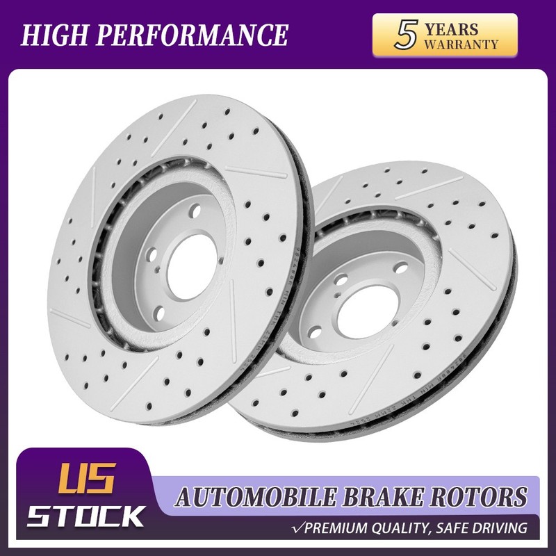10.91 inch (277mm) Front Drilled Brake Rotors For Subaru Impreza 2017-2023
