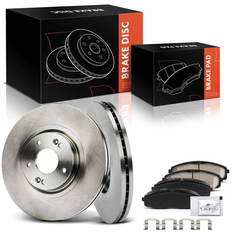 6pcs Front Disc Brake Rotors & Ceramic Brake Pads for Kia Sedona 15-20 V6 3.3L