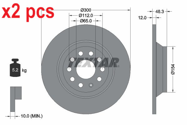 X2 PCS L&R SIDES BRAKE DISC 92255403
