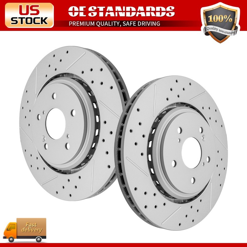 Front Disc Drilled Brake Rotors for Acura TLX 2015 – 2020 MDX 2014 – 2016