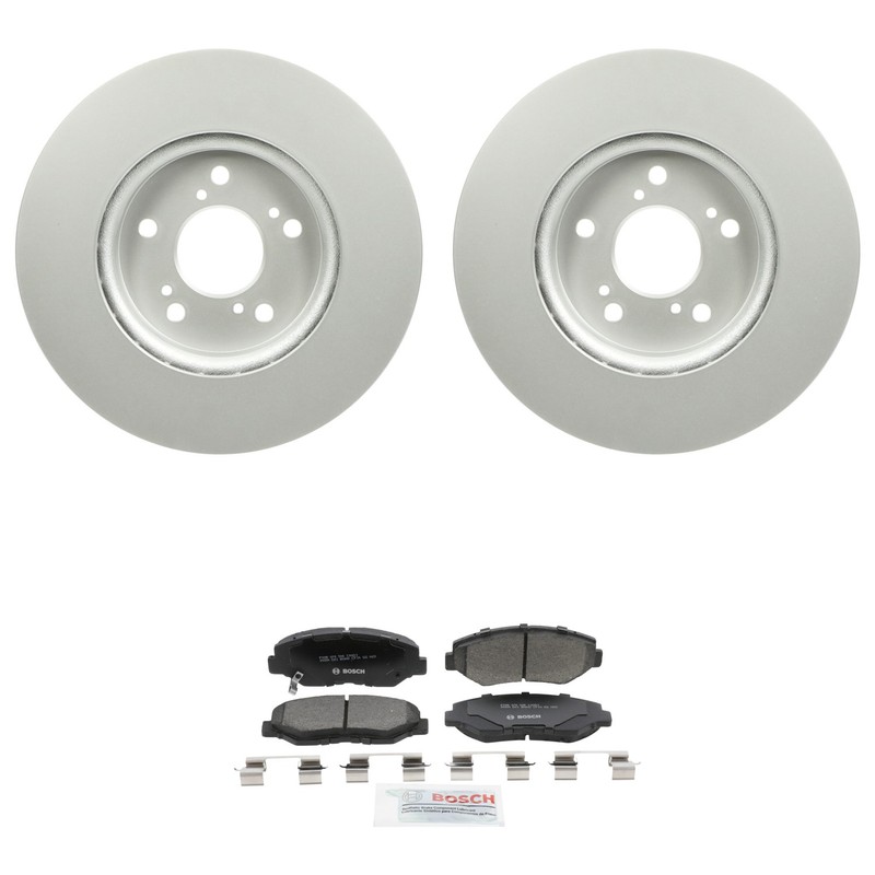 Bosch Front Rotors Quietcast Ceramic Disc Brake Pad Kit For Honda CR-V FWD