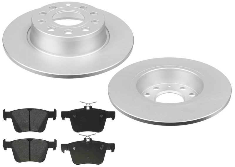272MM Rear Coated Vented Rotors & EPS Brake Pads For Audi A3 2015 2018 2020