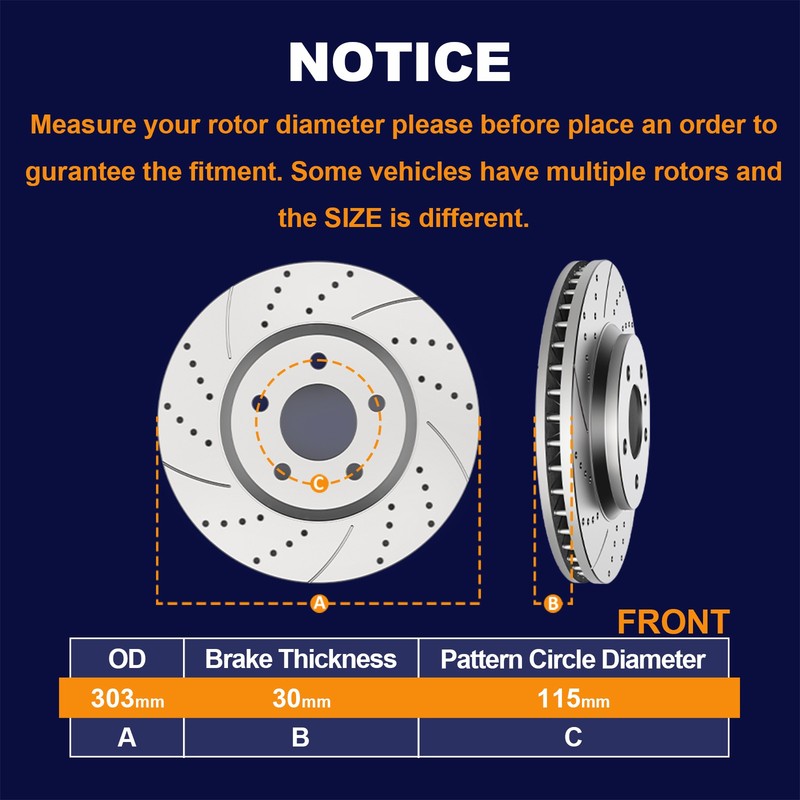 Front Rear Brake Rotors Brake Pads Kits Fit for 2006-10 Chevy Impala Monte Carlo gallery