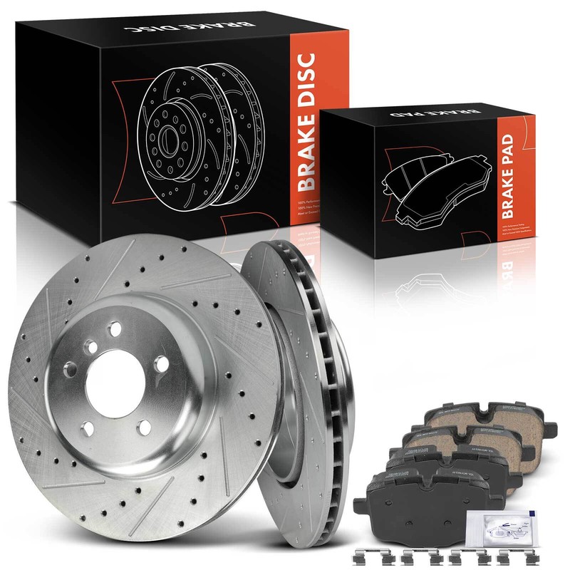 Rear Drilled Rotor &Ceramic Brake Pad for BMW F06 F10 535i 550i 640i 650i xDrive