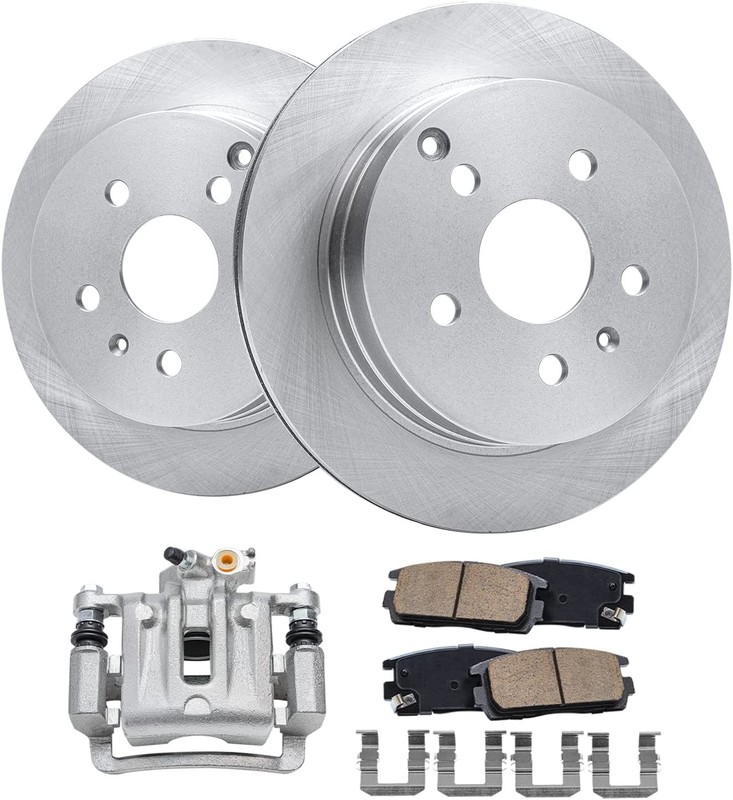 5-Lug Rear Brake Pads Calipers Rotors for 2010-2017 Chevrolet Equinox