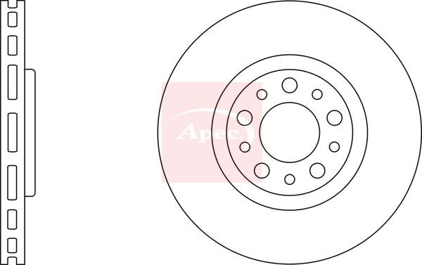 APEC DSK2500 Brake Disc Front Vented Braking System Fits Alfa Romeo Fiat Jeep