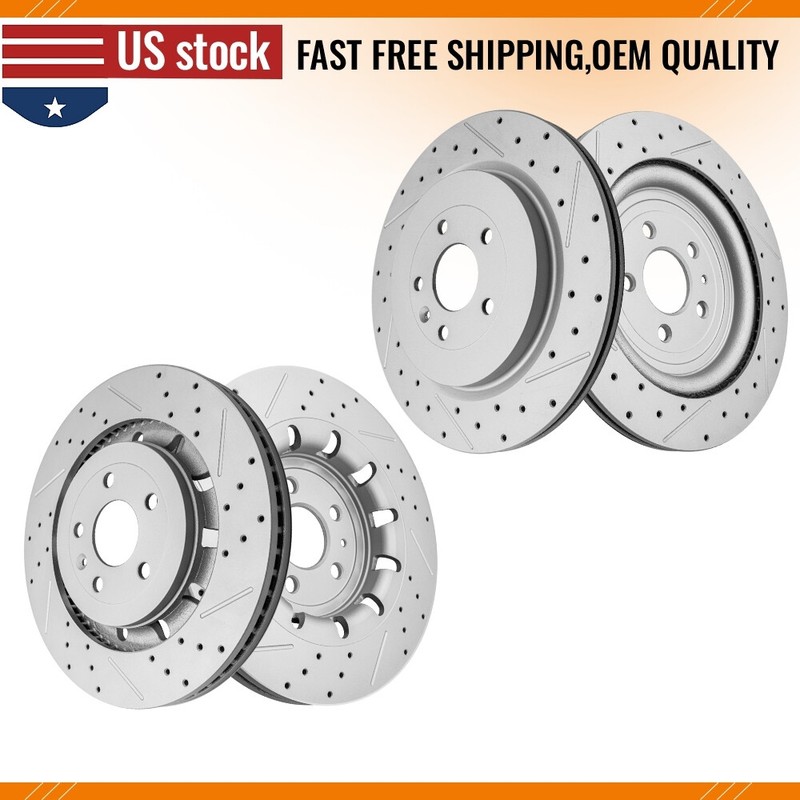 For Ford Explorer Flex Taurus Lincoln MKS MKT Front Rear Brake Disc Rotor Set
