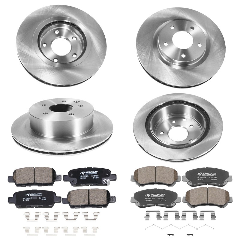 for 2008-2010 2011 2012 2013 Nissan Rogue Front & Rear Disc Rotors + Brake Pads gallery